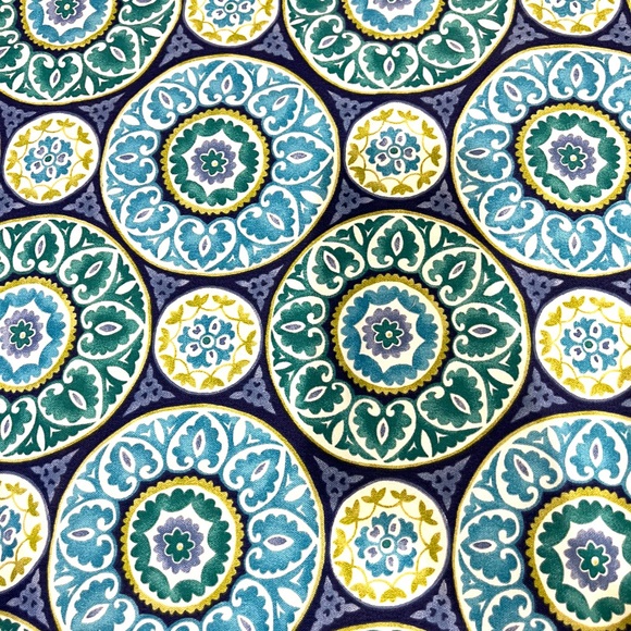 Berkshire Home Screen print fabric turquoise decor craft sewing indoor outdoor - Picture 3 of 4